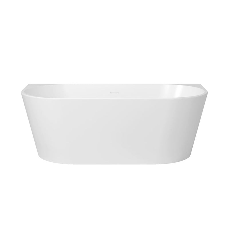 Paco Back to Wall Freestanding Bath with Overflow 1400 / 1500 / 1700mm - Gloss White