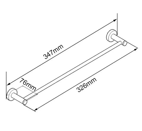 Round Hand Towel Rail (300mm) - Various Colours