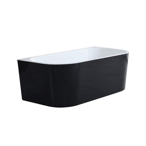 Back to Wall Freestanding Bath 1500 / 1700mm - Matte Black & White
