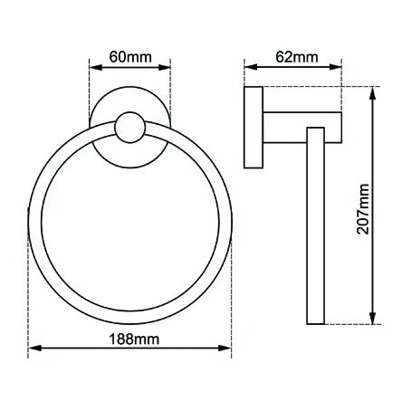 Round Towel Ring - Various Colours