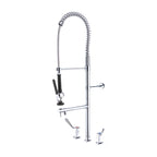 Gentec JETFLF4000 Lead Free DZR Brass Hob Mounted Pre-Rinse Unit w/ Pot Filler, Control Valves and 100mm Lever Handles