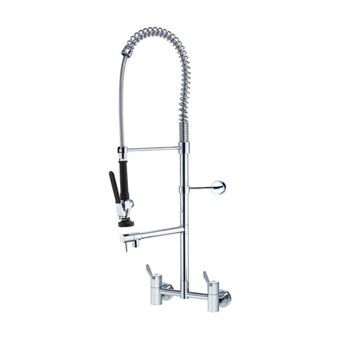 Gentec JETFLF5600 Lead Free DZR Brass Wall Mounted Pre-Rinse Unit w/ Pot Filler, Exposed Mixing Breech and 100mm Lever Handles