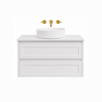 BV97WH (490mm Cabinet) Kimberley Matt White Shaker Wall Hung Vanity - 900 / 1200 / 1500mm