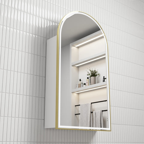 Arched Shape LED Mirror Cabinet 500x900mm - Various Frame Options