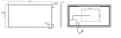 Rectangle Frameless LED Bathroom Mirror Anti-Fog Backlit Touch-on Switch - 900/1200/1500x700mm