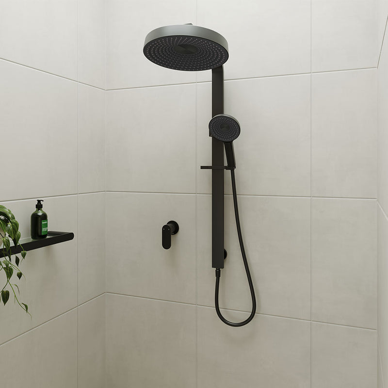 Deluxe Rain Round Dual Shower Rail - Various Colours