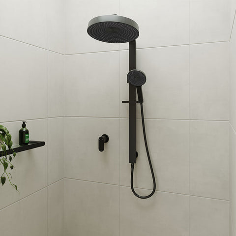 Deluxe Rain Round Dual Shower Rail - Various Colours