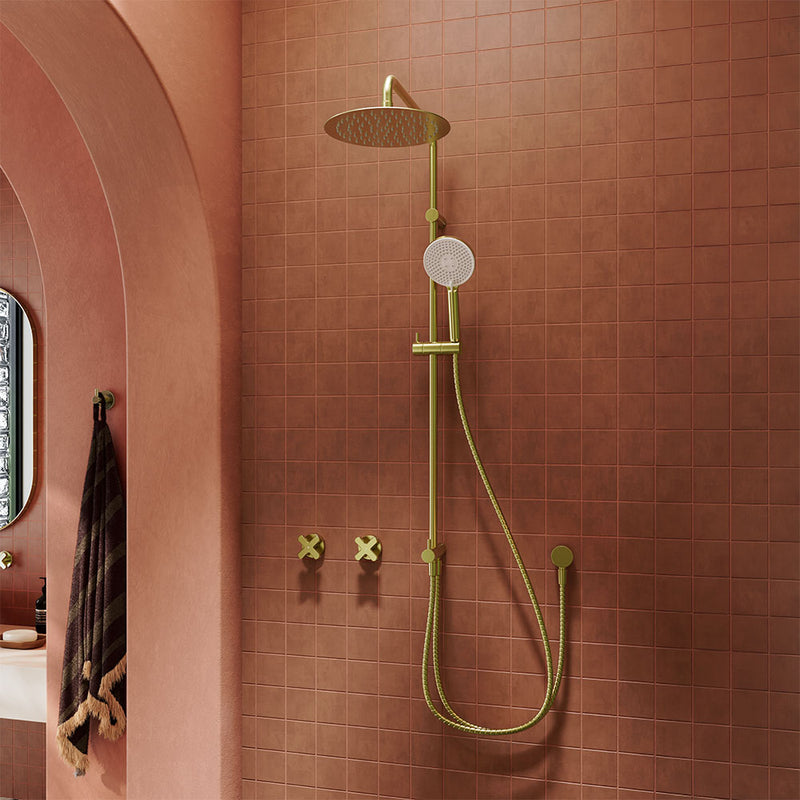 Deluxe Retro-fit Round Dual Shower Rail - Various Colours
