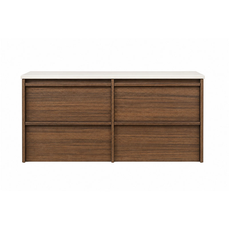BV98WH Luna Dark Walnut Framed Wall Hung Vanity - 900 / 1200mm