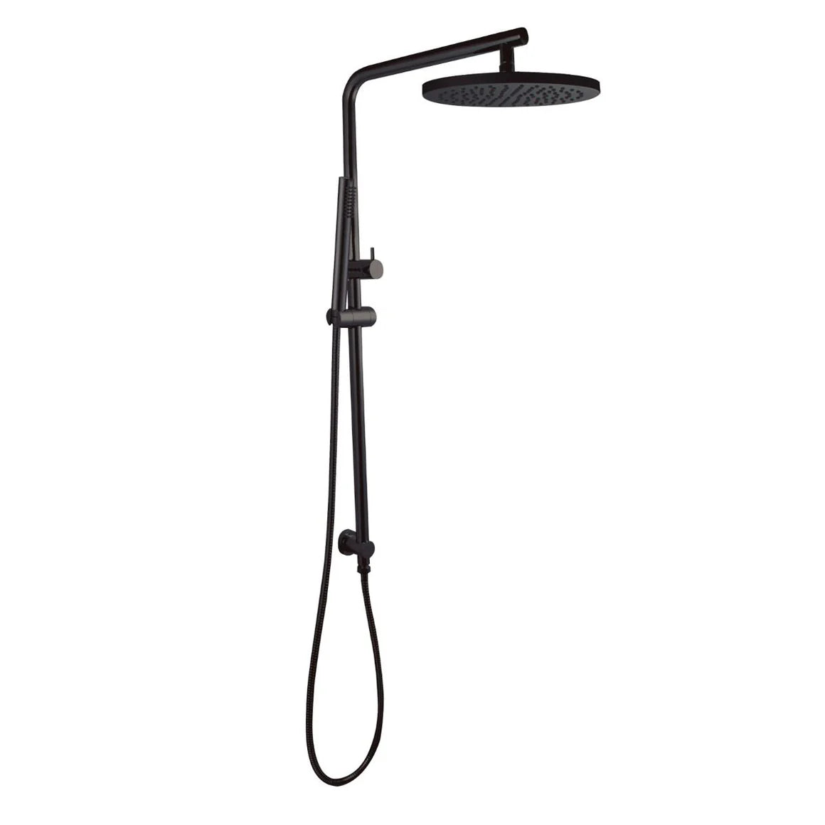 Round Dual Shower Rail with Slim Hand Shower - Various Colours