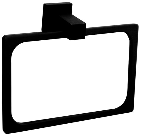 Square Swivel Hand Towel Ring - Chrome / Black