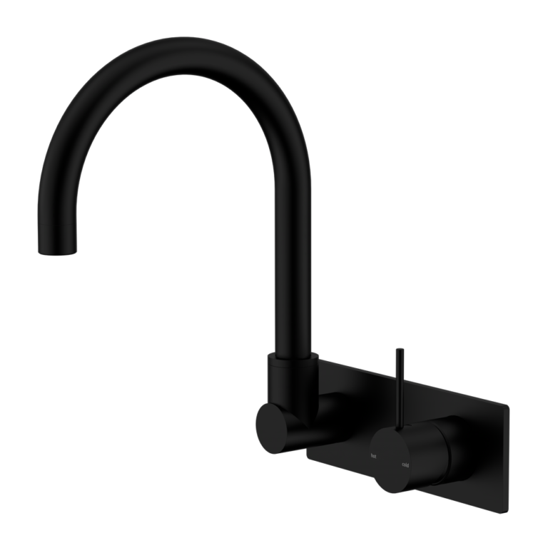 Nero Tapware WBM22 Mecca Round Wall Basin/Bath Mixer Set with Swivel Spout - Various Colours