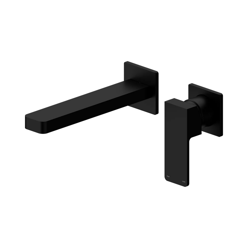 Nero Tapware WBM12 Square Wall Basin/Bath Mixer Set (Separate Backplate) with Spout - Various Colours