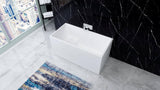 BATH 6 Rectangle Corner Back to Wall Freestanding Bath 1350mm - Gloss White