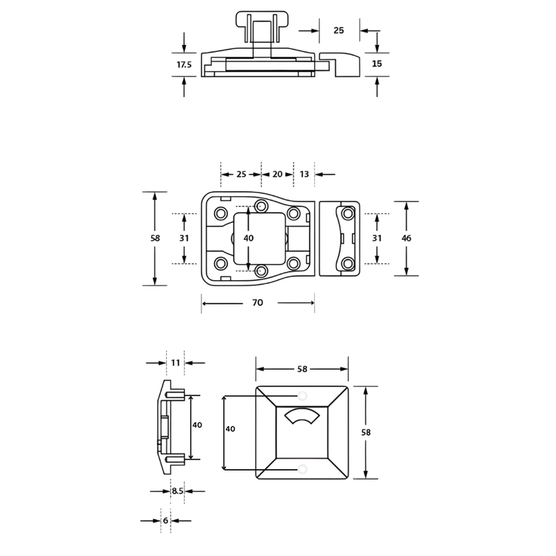 Moda Lock & Indicator Set in Antimicrobial - MODA_LOCK_ANMB