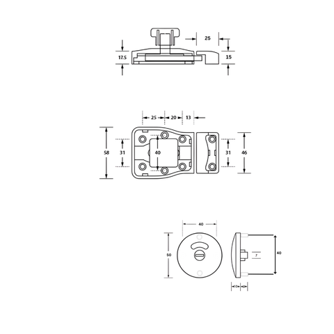 Moda Lock & Round Emergency Release Indicator Set in Satin Chrome Plate - MODA_ERLOCKRND_SCP
