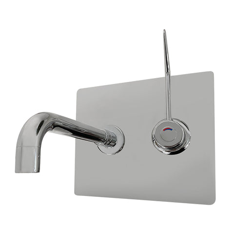 Gentec MVPMLF5250 Lead Free DZR Brass In-Wall Point-of-Use Thermostatic Mixing Valve w/ 150mm Lever Handle and 250mm Fixed Spout, Complete with In-Wall Stainless Steel Enclosure