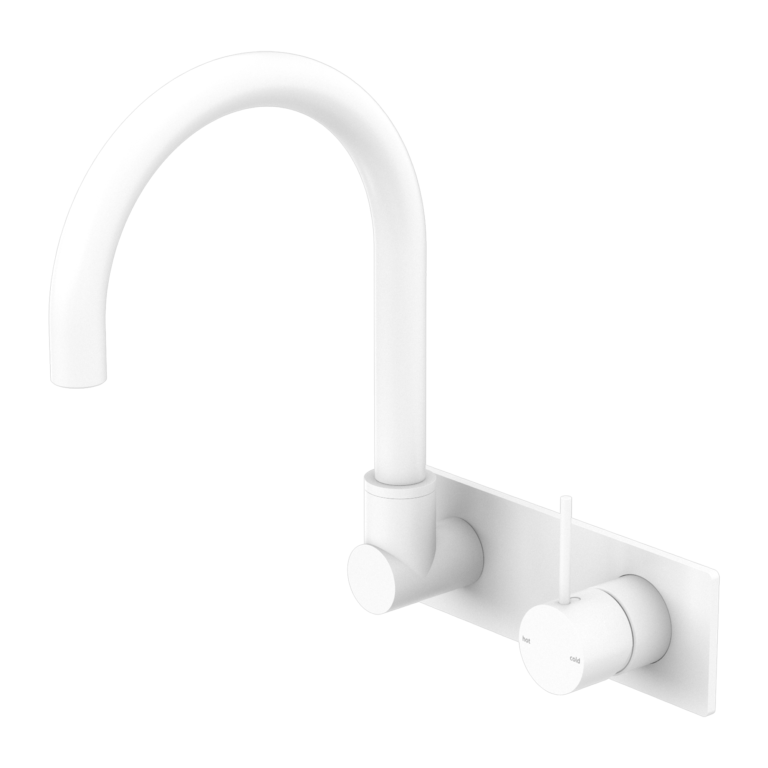 Nero Tapware WBM22 Mecca Round Wall Basin/Bath Mixer Set with Swivel Spout - Various Colours