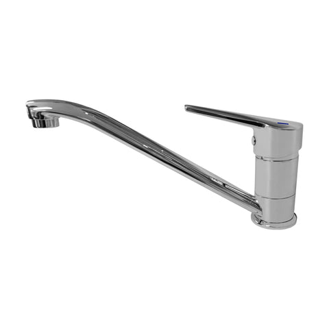 Gentec NGMLF3500 Lead Free DZR Brass Hob Mounted Low Line Swivel Spout Sink Mixer w/ Yellow and Blue Printed Handle