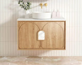 BV26WH Woodland Oak with Stone handle Wall Hung Vanity - 600 / 750 / 900 / 1200 / 1500 / 1800mm