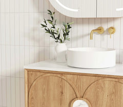 BV26WH Woodland Oak with Stone handle Wall Hung Vanity - 600 / 750 / 900 / 1200 / 1500 / 1800mm