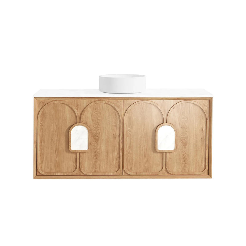BV26WH Woodland Oak with Stone handle Wall Hung Vanity - 600 / 750 / 900 / 1200 / 1500 / 1800mm