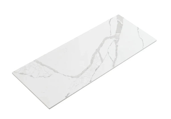 AU Palis White Silica-Free 25mm thick Solid Surface Flat Vanity Top - Various Sizes