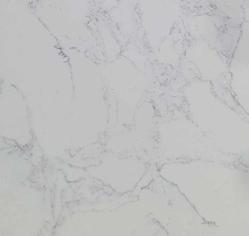 ET Carrara (510mm Depth) Curved Silica Free Stone Flat Vanity Top - Various Sizes