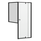 Black 6mm Full Framed Adjustable Shower Screen – Front & Half Return, 1950mm High, Special Order