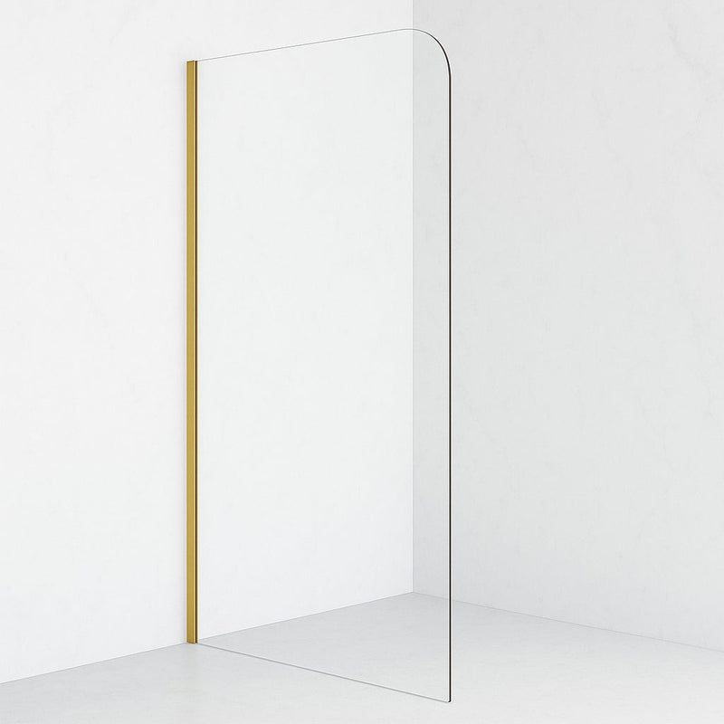 SS06 Radius/Round Corner Walk In Shower Screen with Wall Channel 1100/1200mm - Various Colours