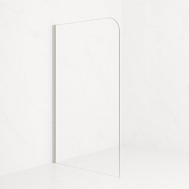 SS06 Radius/Round Corner Walk In Shower Screen with Wall Channel 1100/1200mm - Various Colours