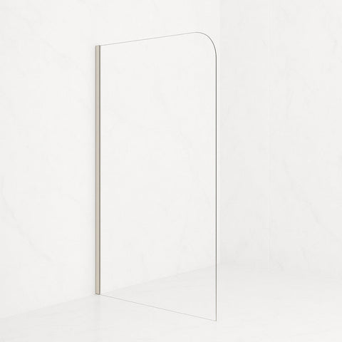SS06 Radius/Round Corner Walk In Shower Screen with Wall Channel 1100/1200mm - Various Colours