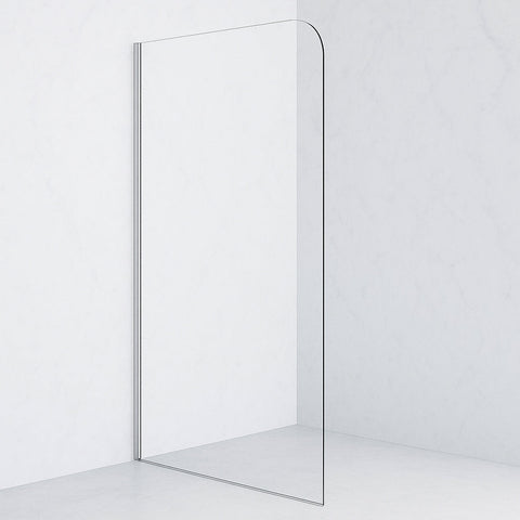 SS06 Radius/Round Corner Walk In Shower Screen with Wall Channel 1100/1200mm - Various Colours