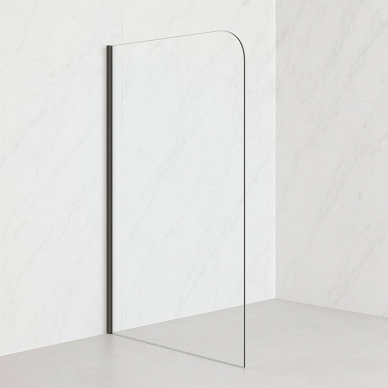 SS06 Radius/Round Corner Walk In Shower Screen with Wall Channel 1100/1200mm - Various Colours