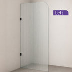 Radius Corner Clear Reeded/Fluted Walk In Shower Screen - Various Colours & Sizes