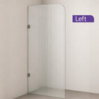 Radius Corner Clear Reeded/Fluted Walk In Shower Screen - Various Colours & Sizes