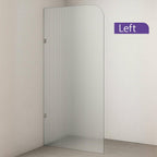 Radius Corner Clear Reeded/Fluted Walk In Shower Screen - Various Colours & Sizes