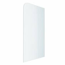 Radius Corner Clear Reeded/Fluted Walk In Shower Screen - Various Colours & Sizes