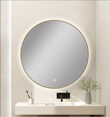 Round Framed LED Mirror with Demister 750mm - Various Colours Frame