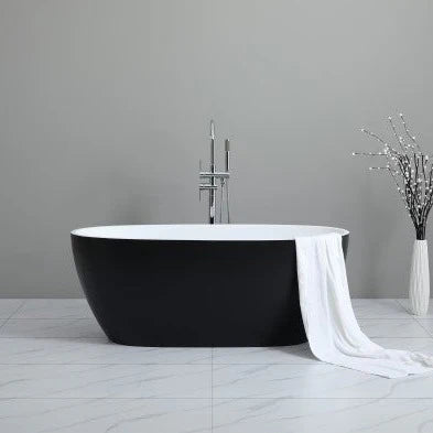 Oval Freestanding Bath 1500 / 1700mm - Matte Black & White