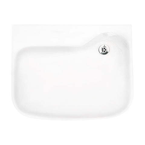 Gentec SANC610B Wall Mounted 610mm Type A Clinical Basin w/ Nano Glazing, No Tap Hole Offset Waste No Overflow