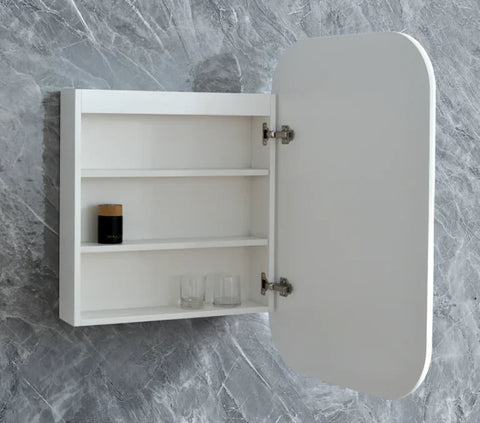Soft Square LED Mirror Cabinet with Demister 600x900mm - Various Colours