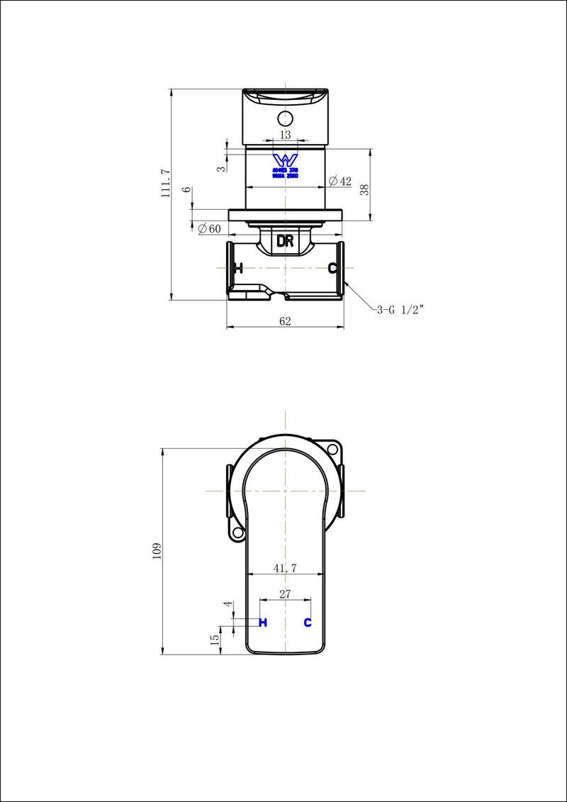 Brushed Nickel Shower Mixer with Round Backplate - Stock Clearance (Last One Left)