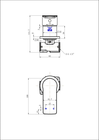 Brushed Nickel Shower Mixer with Round Backplate - Stock Clearance (Last One Left)