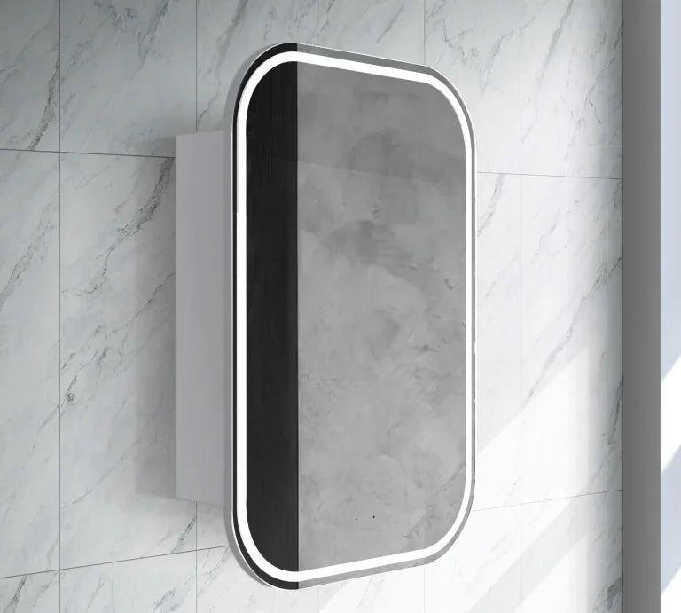 Soft Square LED Mirror Cabinet with Demister 600x900mm - Various Colours