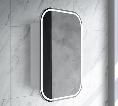 Soft Square LED Mirror Cabinet with Demister 600x900mm - Various Colours