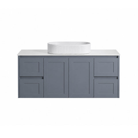 BV56WH (460mm Depth) Matte Grey Shaker Wall Hung Vanity - 600 / 750 / 900 / 1200 / 1500 / 1800mm