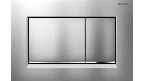 Square Button Flush Plate for Geberit In-Wall Cistern Toilet - Chrome
