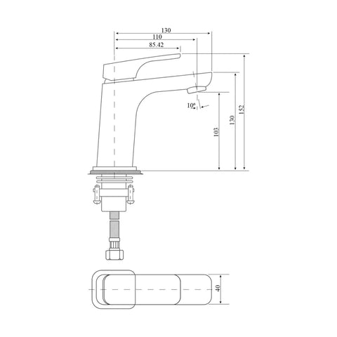 BV Chrome Square Basin Mixer - Floor Display Clearance