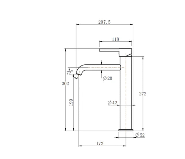 TBM02 Round Tall Basin Mixer (Curved Spout) - Various Colours